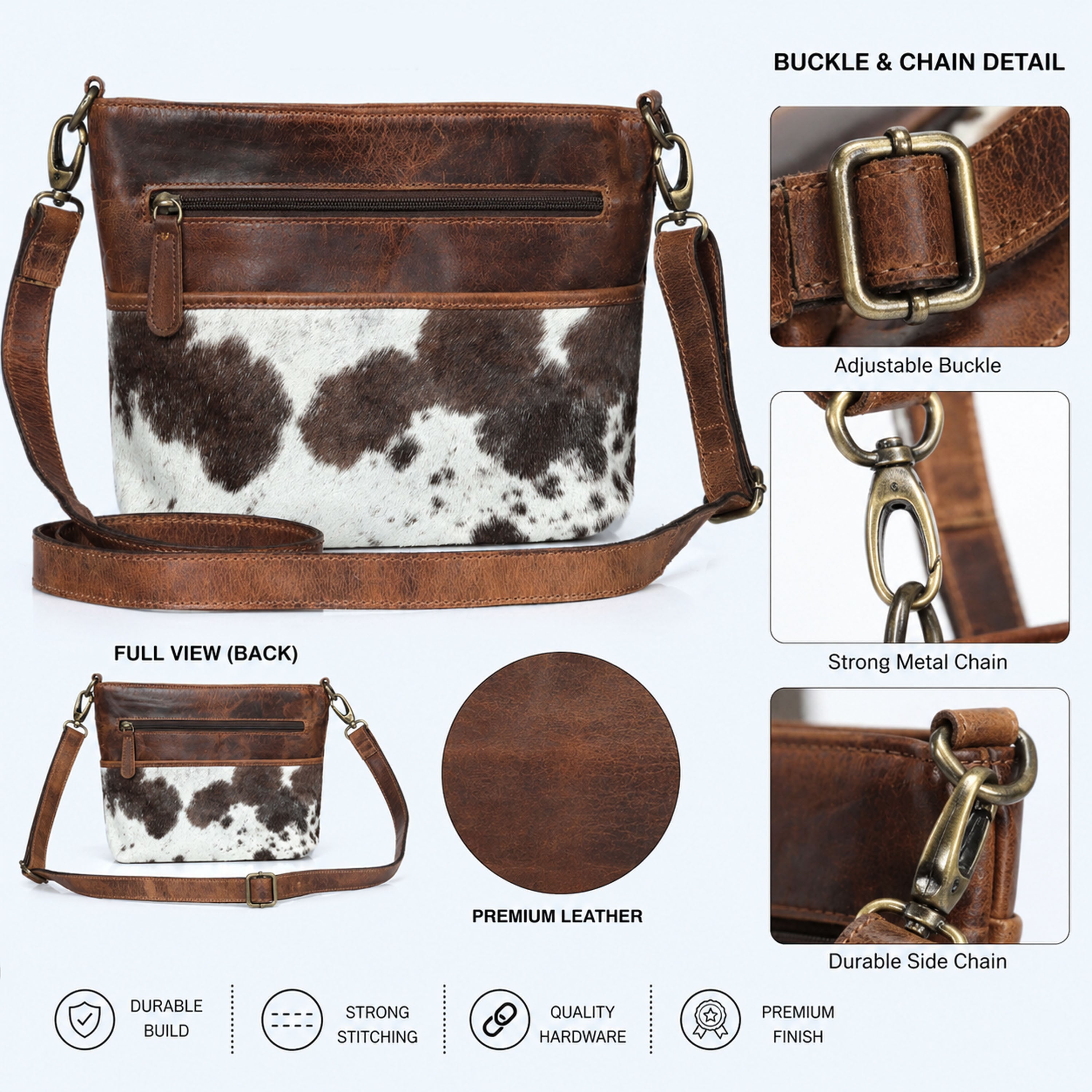 Hailey Cowhide Leather Crossbody Bag