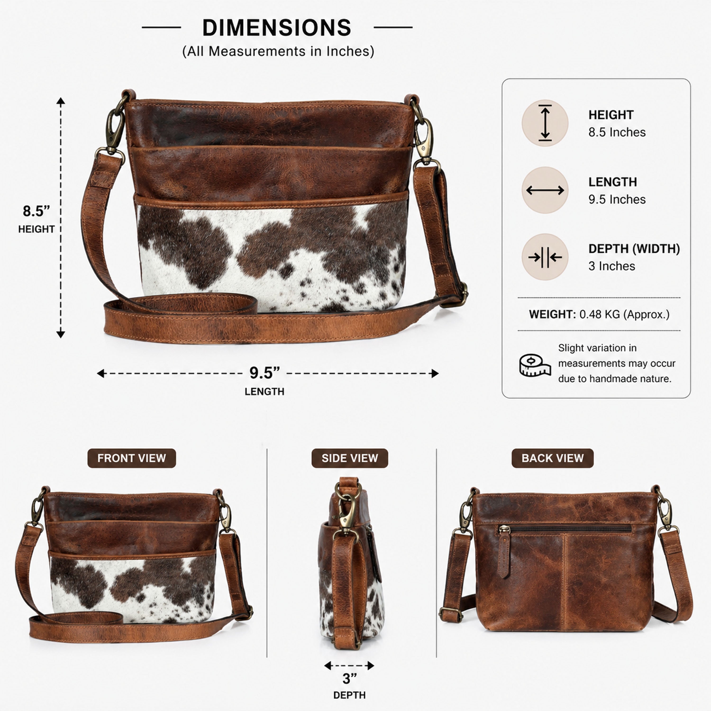 Hailey Cowhide Leather Crossbody Bag