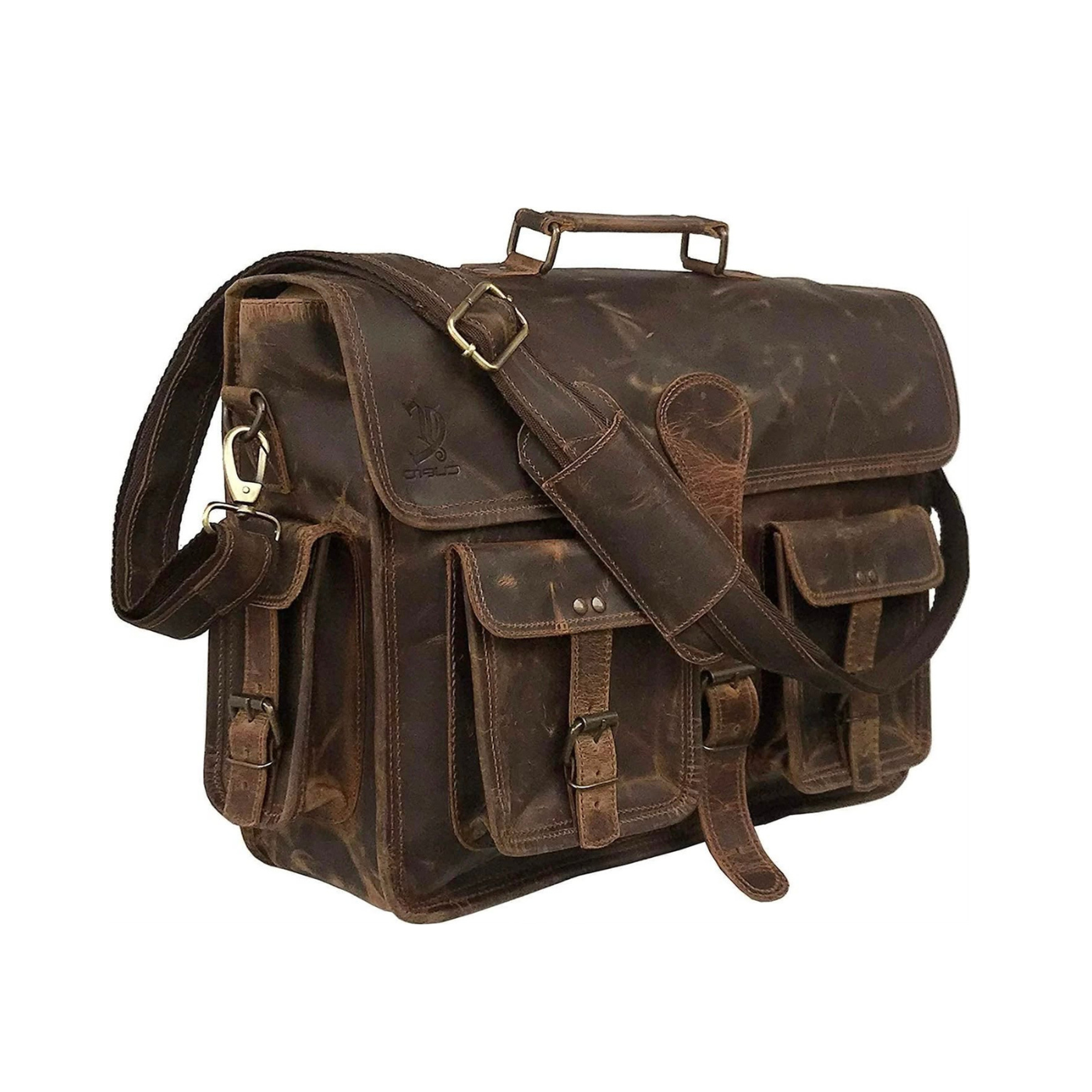Houston Leather Messenger Laptop Bag