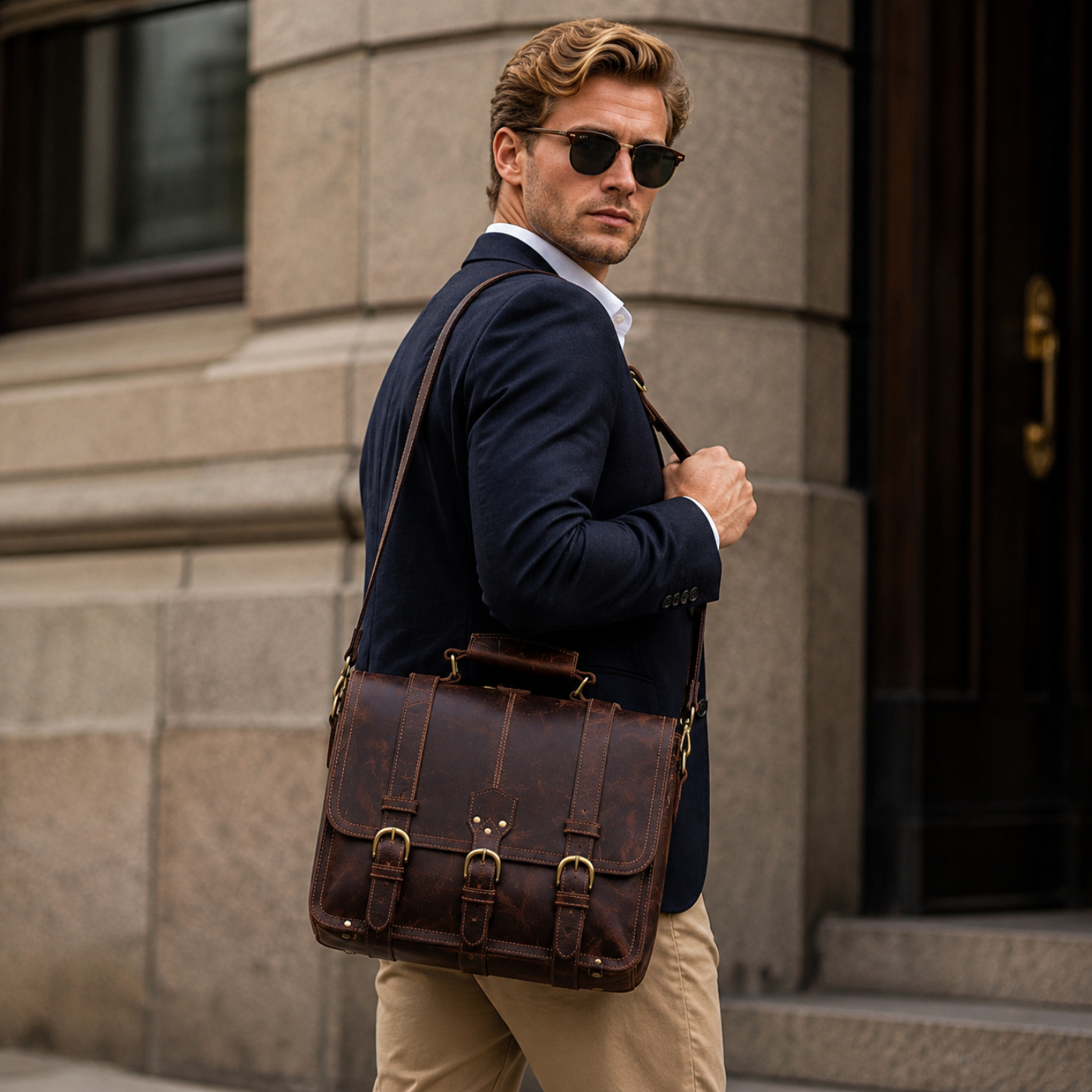 Weston Heritage Leather Messenger Bag