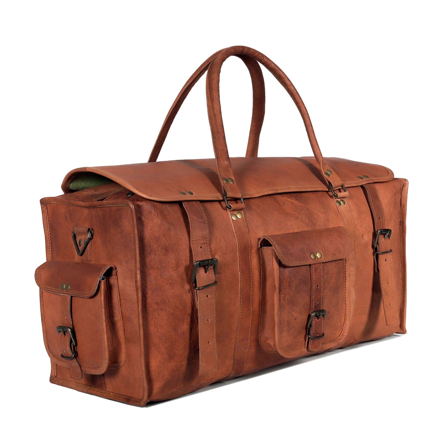 Aspen Leather Weekender Flap Duffle Bag