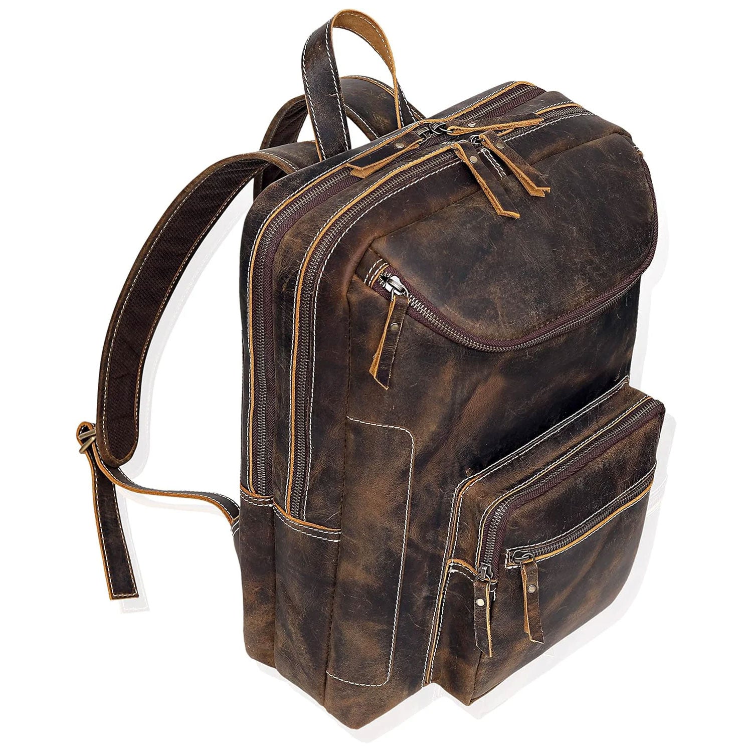 Portland Leather Laptop Backpack - Vintage Brown