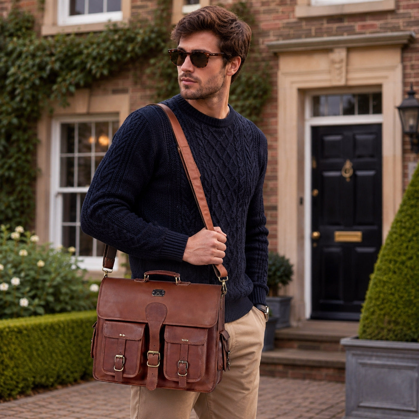Cooper Vintage Buffalo Leather Messenger Bag