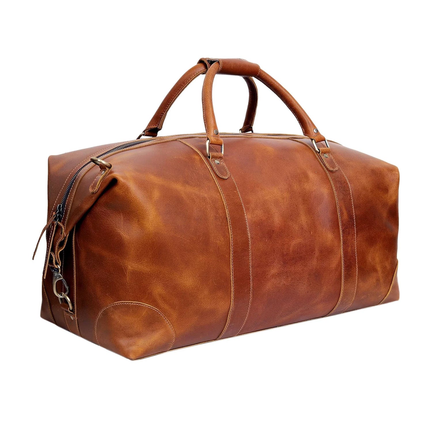Sedona Leather Travel Duffel Bag - Tan