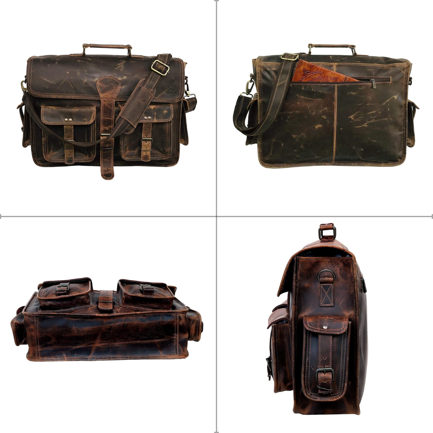 Houston Leather Messenger Laptop Bag