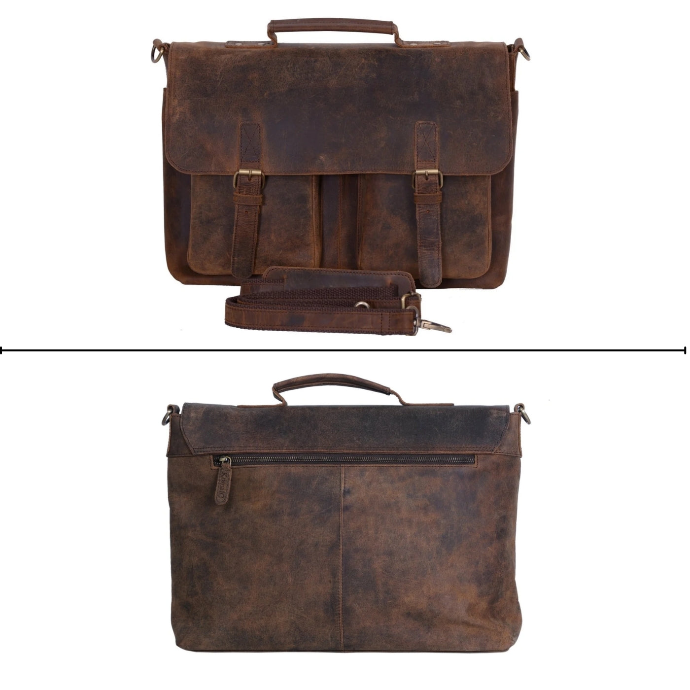 Austin Buffalo Leather Messenger Bag