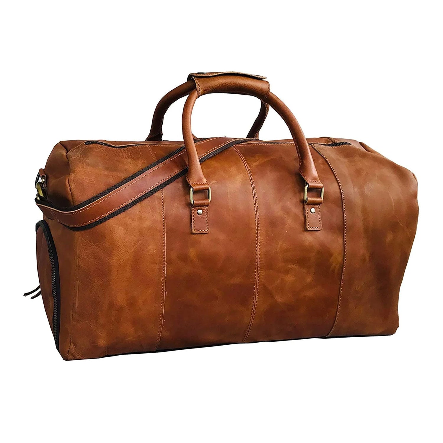Denali Tan Shoe Leather Duffle Bag for Men