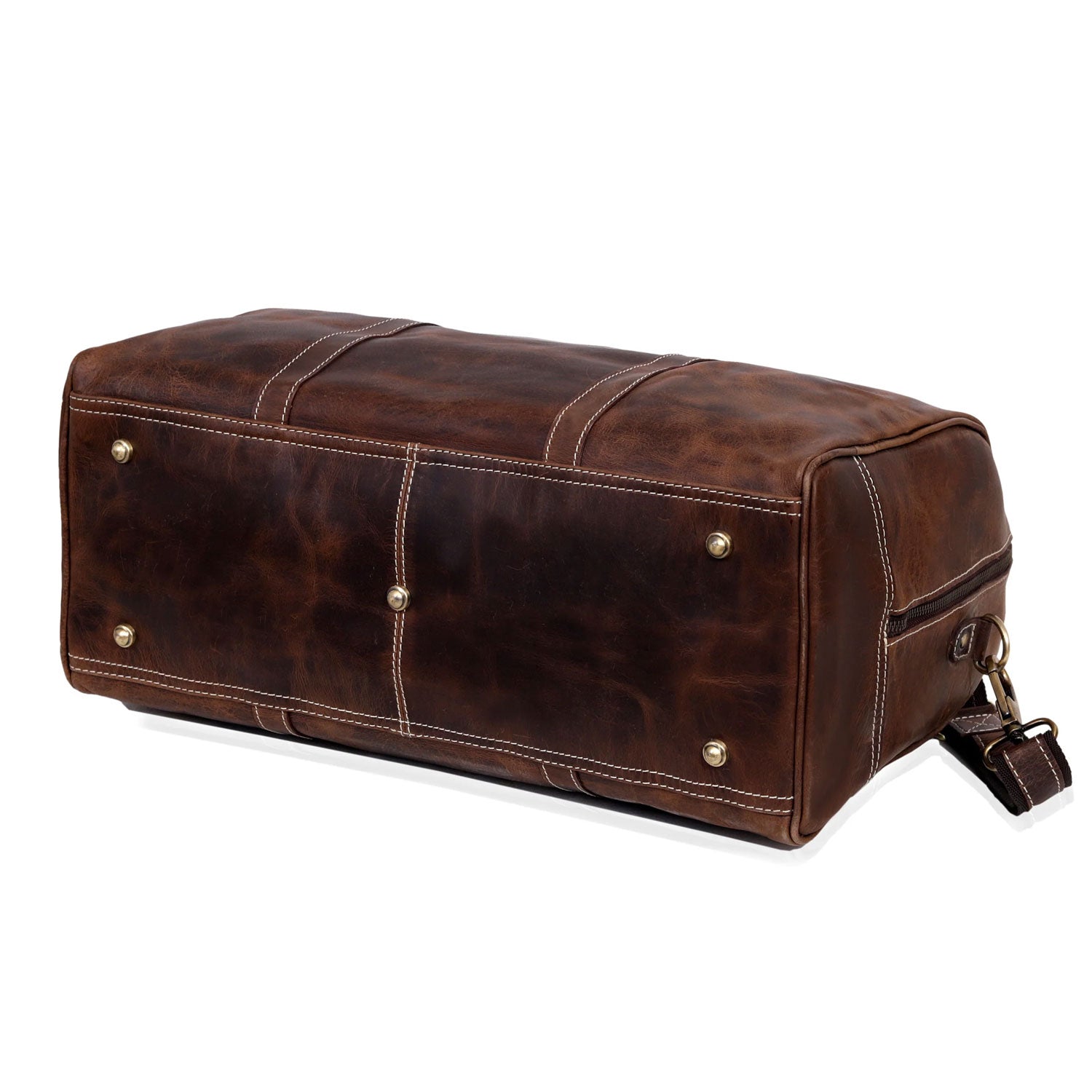 Roosevelt Brown Buffalo Leather Duffle Bag