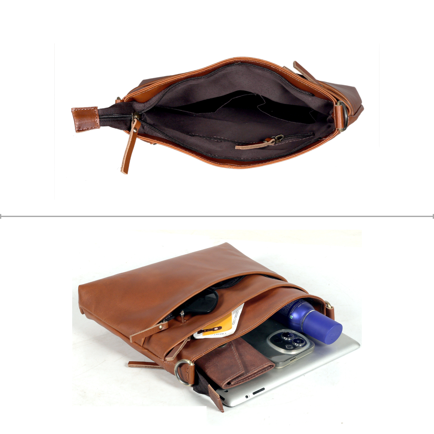 Bailey Tan Leather Crossbody Bag