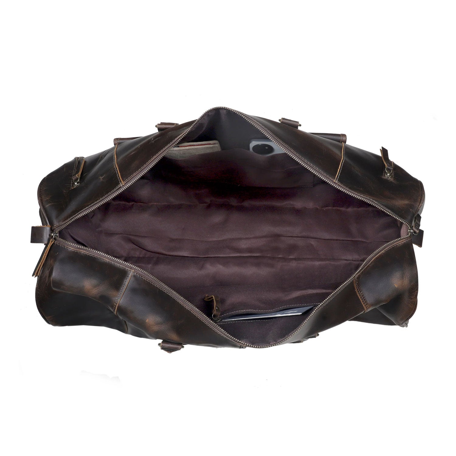 Denali Brown Shoe Leather Duffle Bag for Men