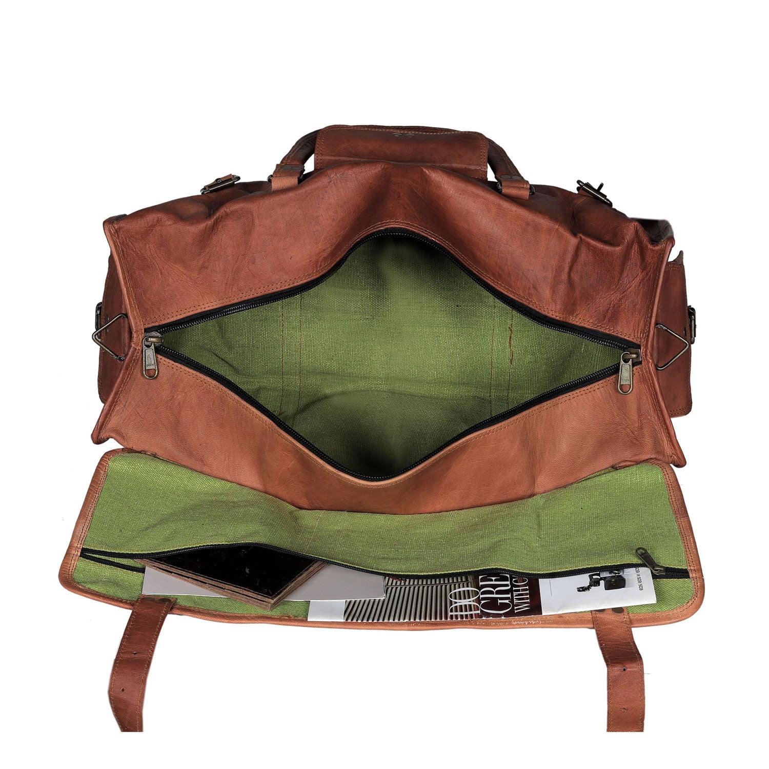 Aspen Leather Weekender Flap Duffle Bag