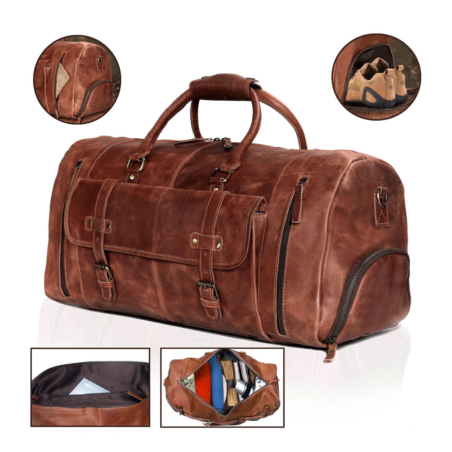 Henry Leather Shoe Duffle Bag for Men – Tan