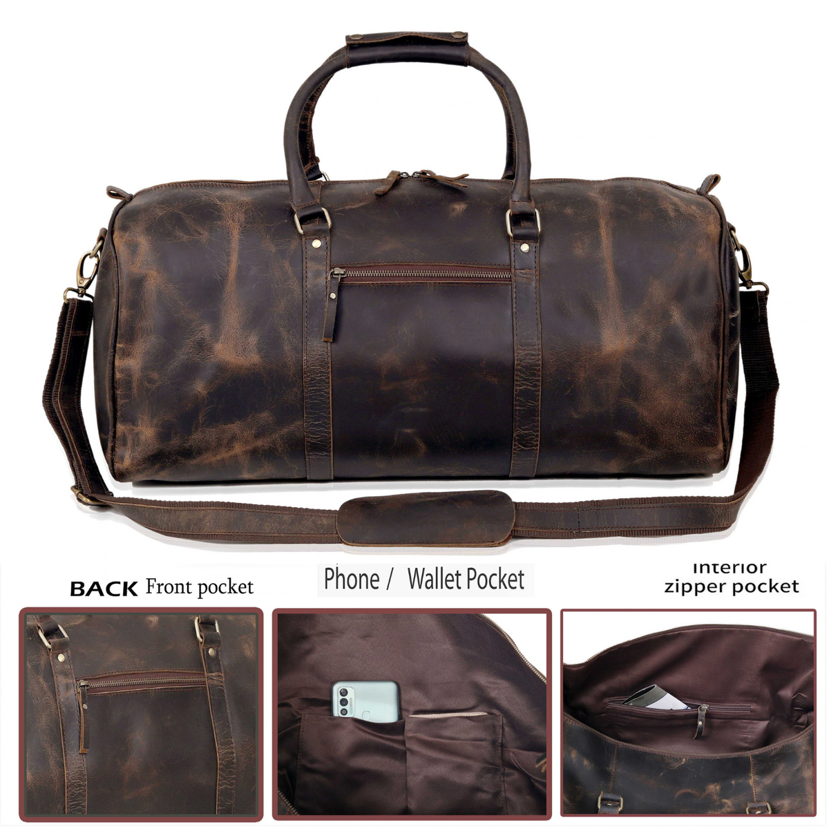 Jason Leather Duffle Bag for Men
