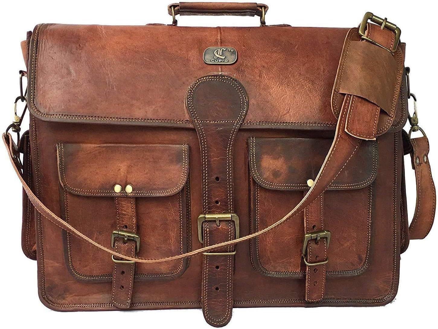 Classic Elegance Handmade Leather Travel Messenger Bag