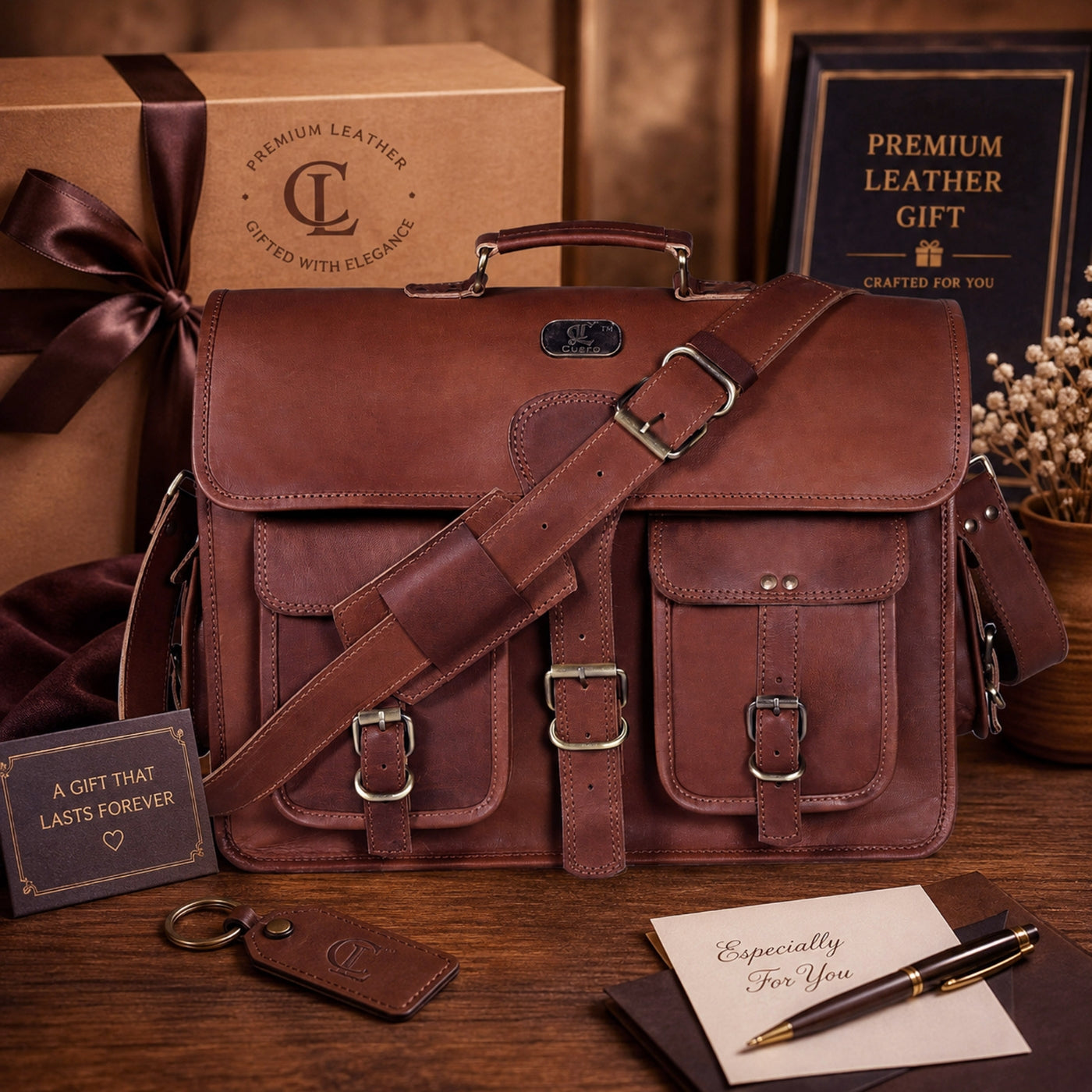 Cooper Vintage Buffalo Leather Messenger Bag