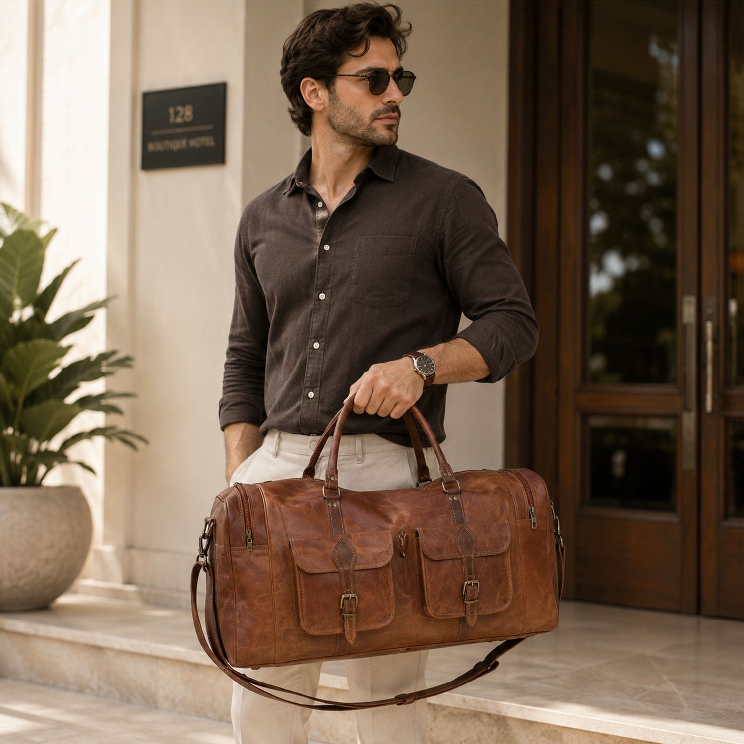 Legacy Leather Travel Duffle Bag for Men