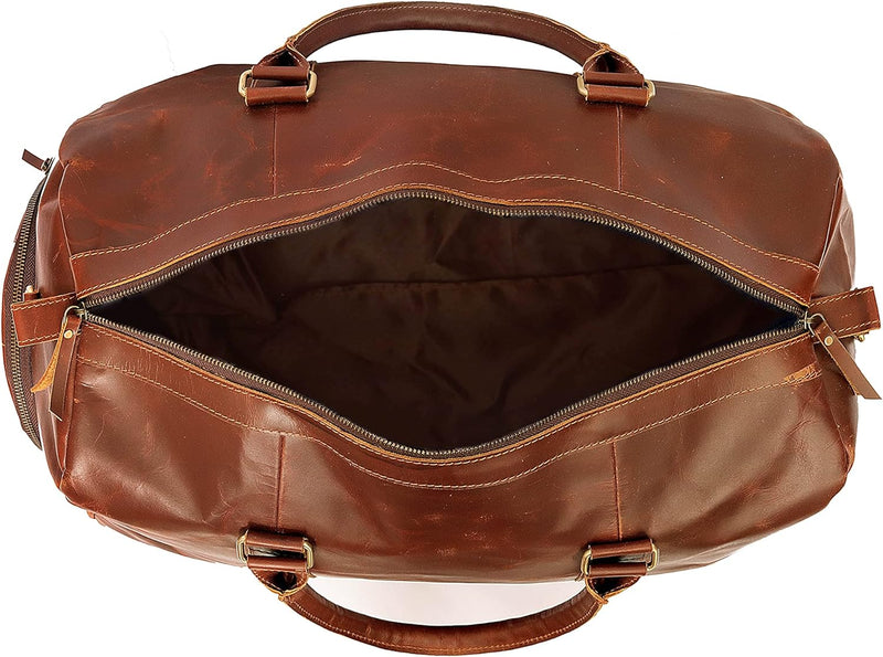 Buffalo Leather 20-Inch Duffel: Your Perfect Weekender for Travel, Gym, and Overnight Trips