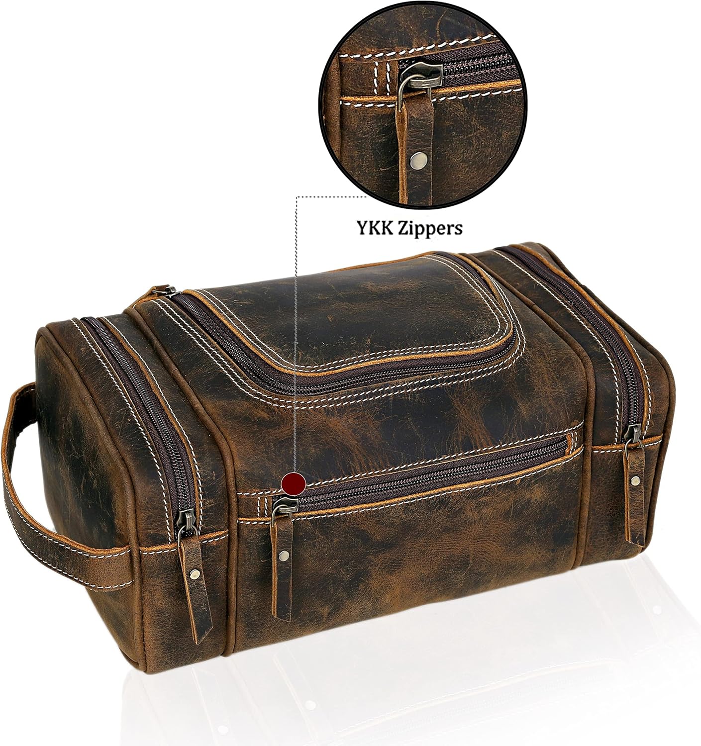Leather Toiletry Bag for Men and Women Travel Dopp Kit Groomsmen Gift