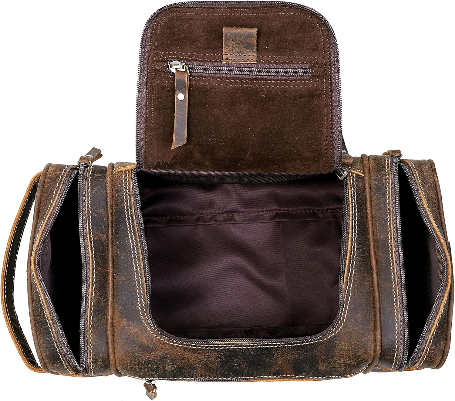Leather Toiletry Bag for Men and Women Travel Dopp Kit Groomsmen Gift