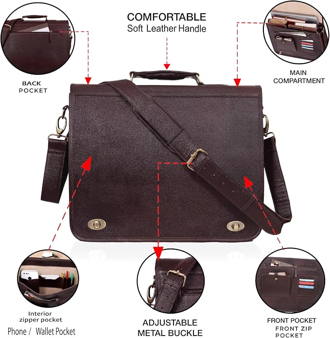 Langston Leather Laptop Messenger Bag