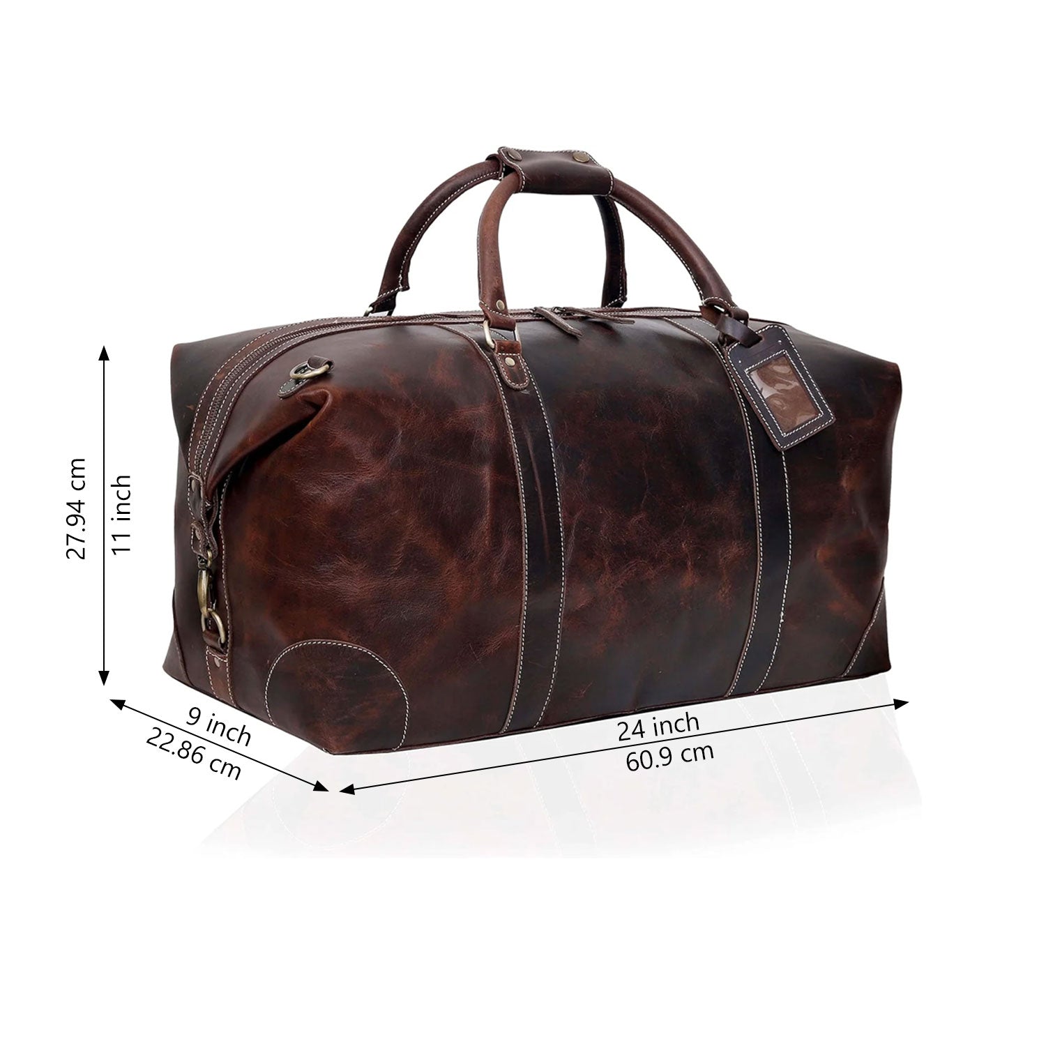 Voyager Buffalo Leather Travel Duffel Bag - Retro Brown