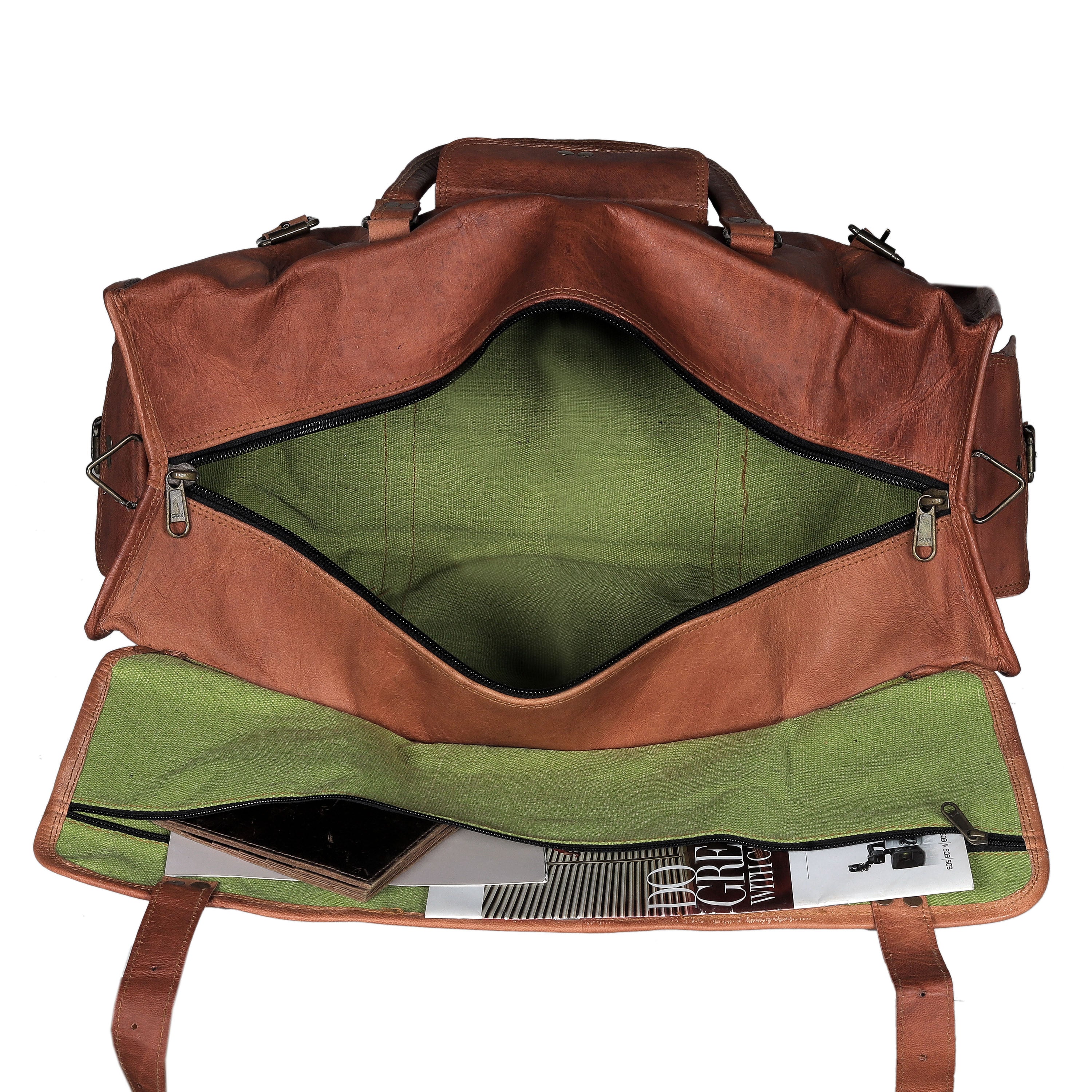 Aspen Leather Weekender Flap Duffle Bag