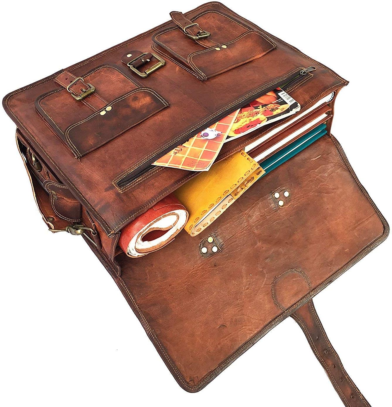 Classic Elegance Handmade Leather Travel Messenger Bag