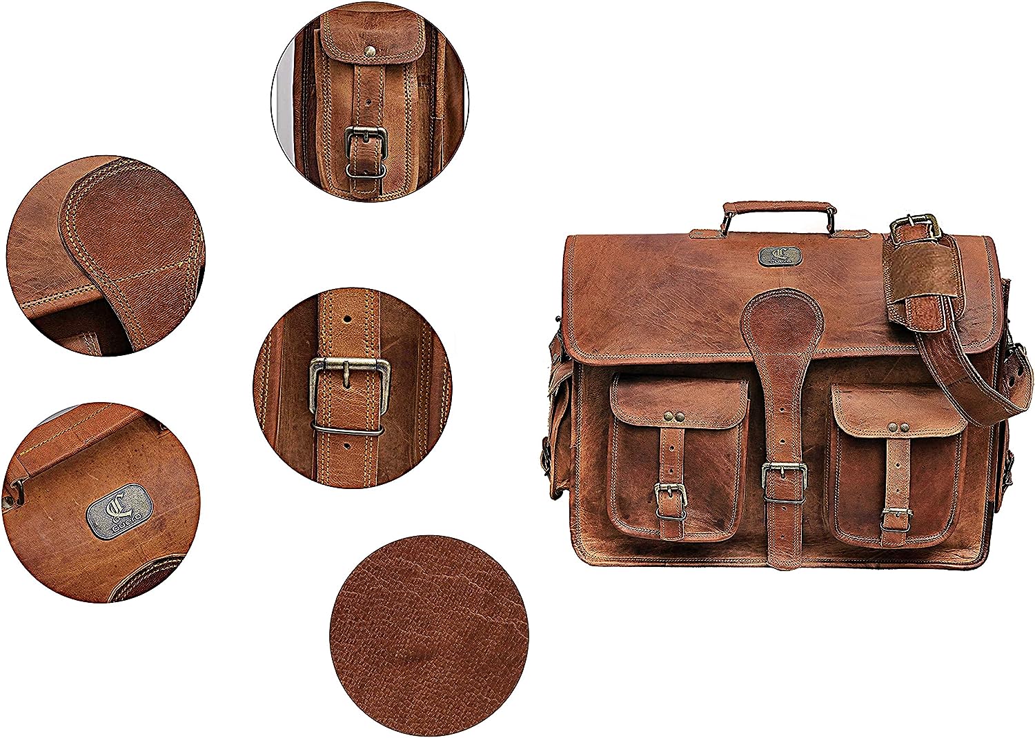 Classic Elegance Handmade Leather Travel Messenger Bag