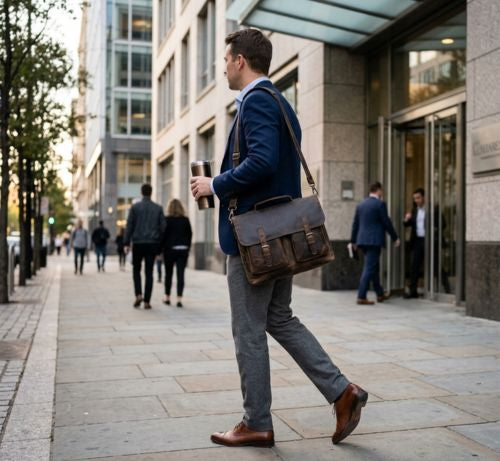 Premium Full Grain Buffalo leather Messenger Bag
