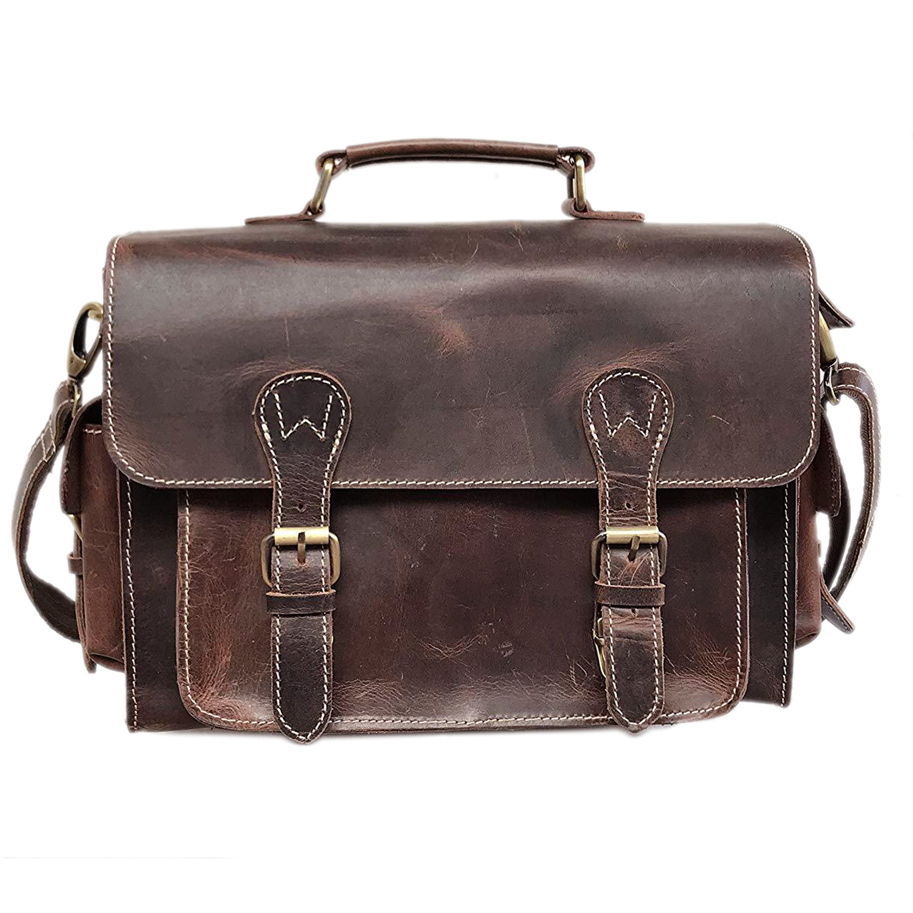 Leather DSLR Camera Messenger Bag