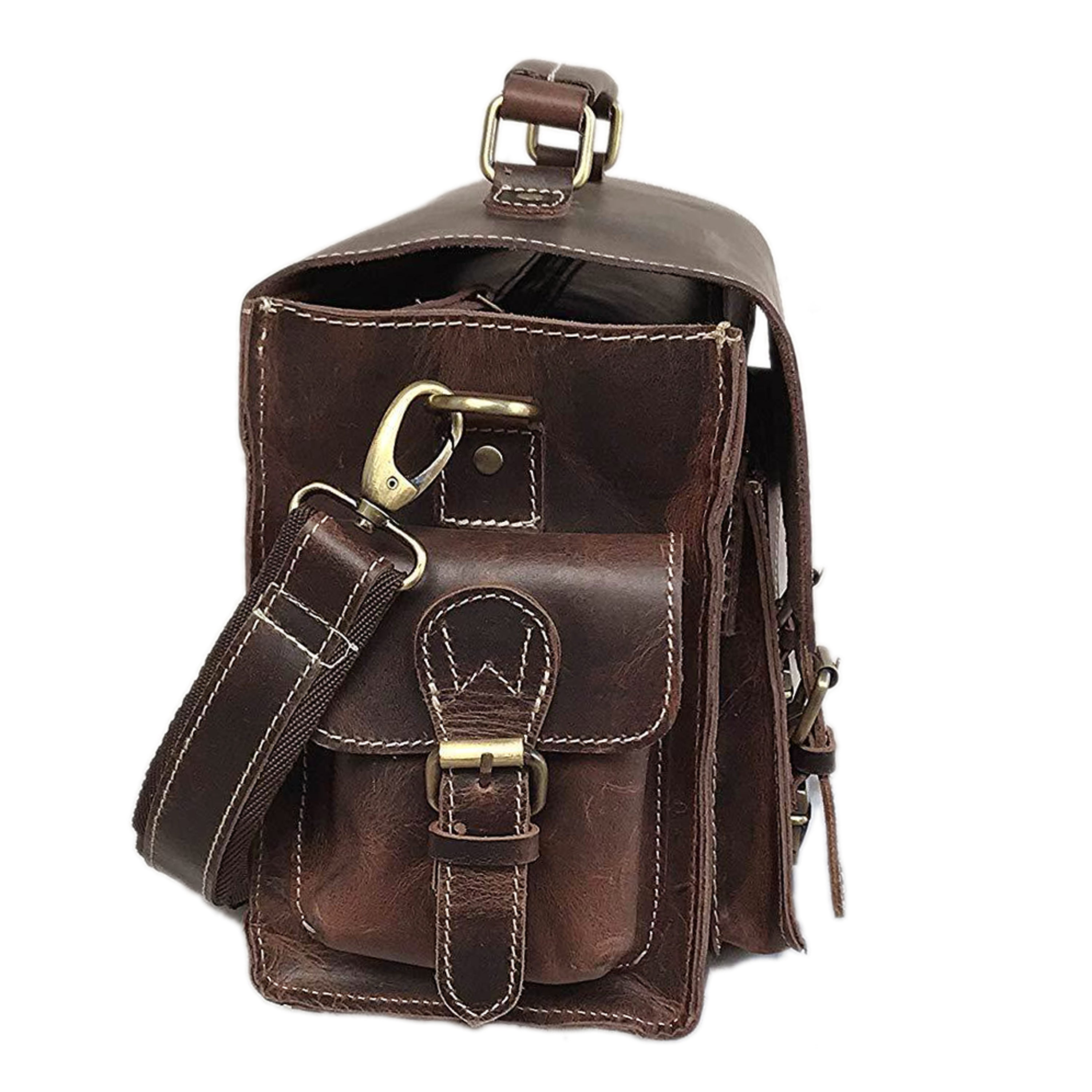 Leather DSLR Camera Messenger Bag