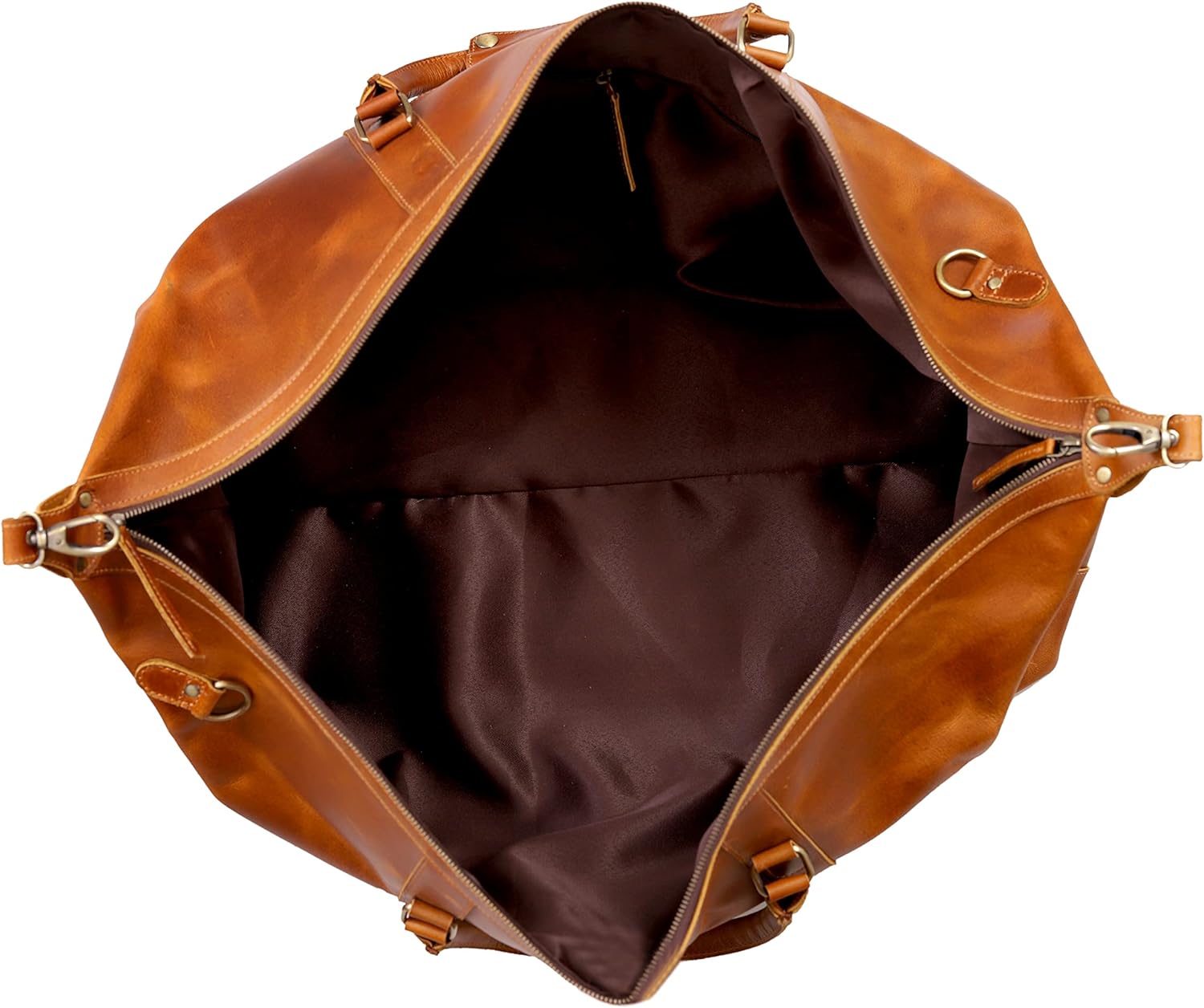 Premium Leather Travel Duffel Bag Overnight Weekender Carry on Cabin Bag 24 inches