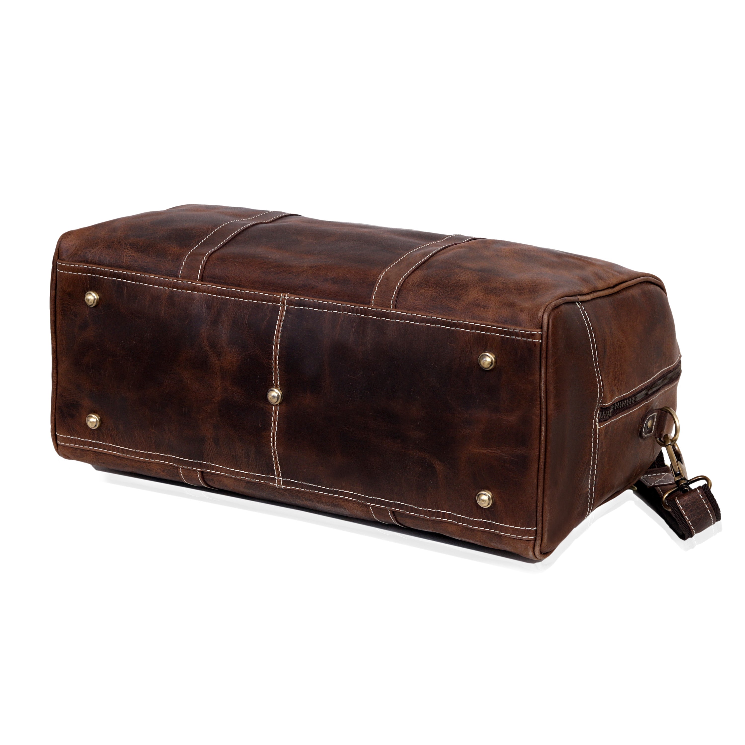 Roosevelt Brown Buffalo Leather Duffle Bag