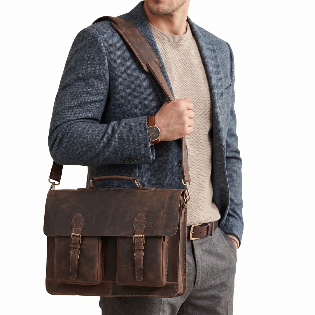 Ashford Buffalo Leather Messenger Bag