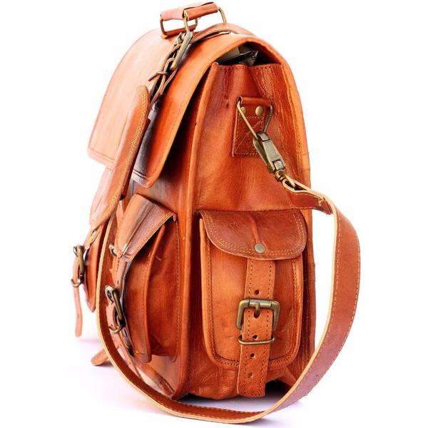HANDMADE LEATHER BRIEFCASE SATCHEL FOR THE FASHIONISTA 15" | 16" | 18" - cuerobags
