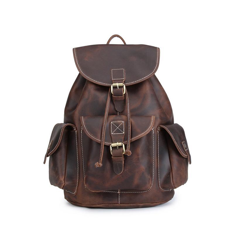 brown genuine leather backpack Brown Denver Leather Backpack