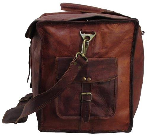 21 Inch Women’s Retro Style Carry On Luggage Flap Duffel Leather Duffel Bag - cuerobags