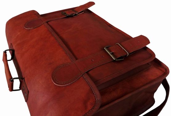 Cureo Vintage Couture 18 Inch Genuine Business Leather Laptop Messenger Bag - cuerobags