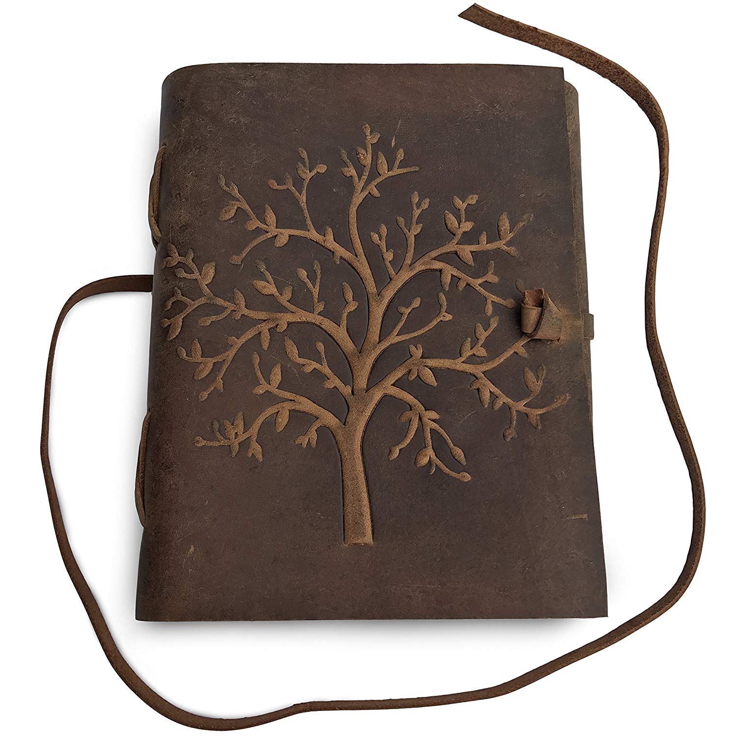 LEATHER JOURNAL TREE OF LIFE – WRITING NOTEBOOK HANDMADE LEATHER BOUND DAILY NOTEPADS FOR MEN & WOMEN BLANK PAPER LARGE 8 X 6 INCHES – BEST GIFT FOR ART SKETCHBOOK, TRAVEL DIARY & JOURNALS TO WRITE IN - cuerobags