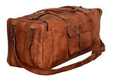 Cuero Bags 30 Inch Large Leather Duffel Travel Duffle Gym Sports Overnight Weekender Bag (Single Pocket) - cuerobags