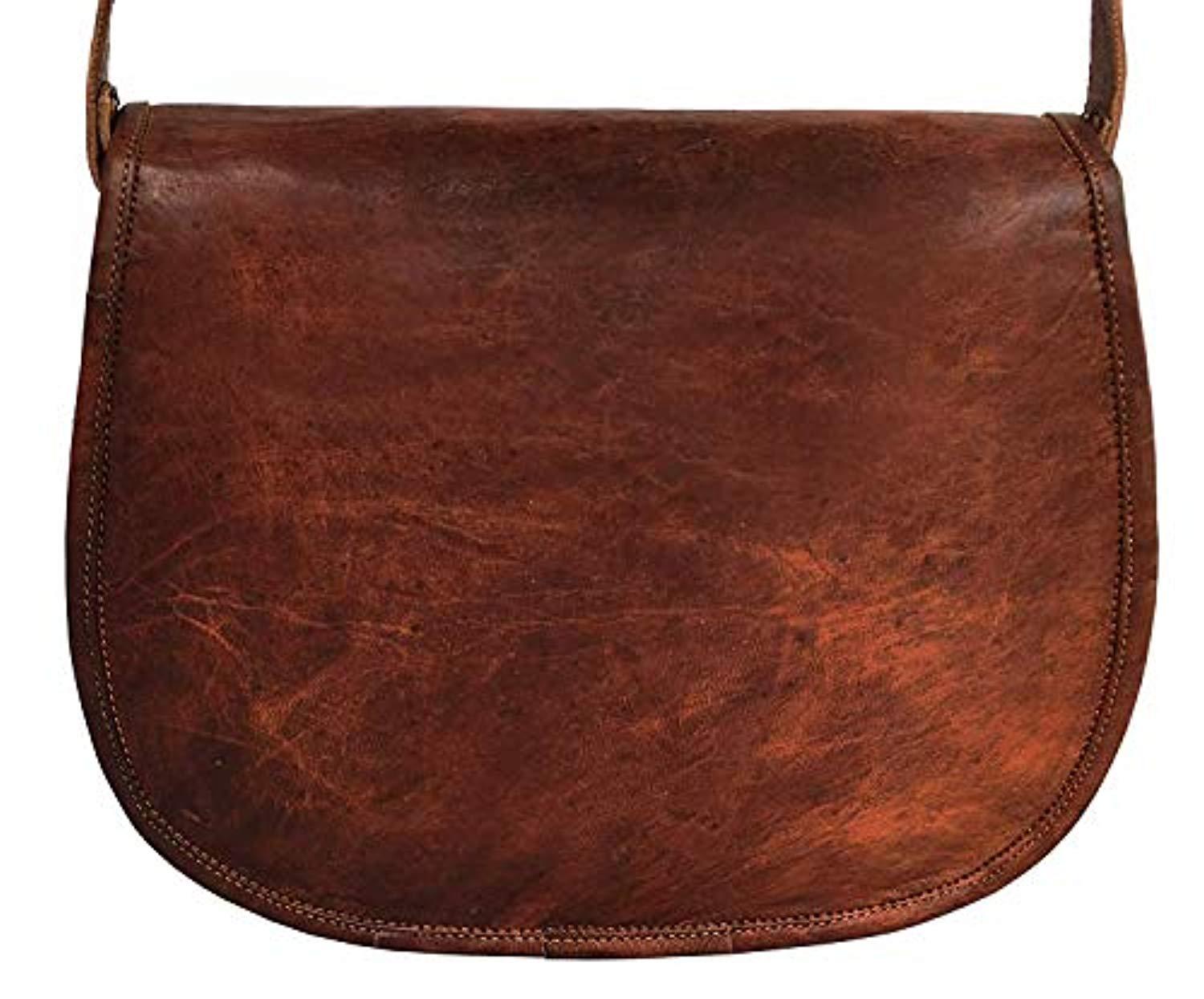 cuero 14 Inch Leather Crossbody Satchel Ladies Purse Women Shoulder Bag Tote Travel Purse Genuine Leather (brown)