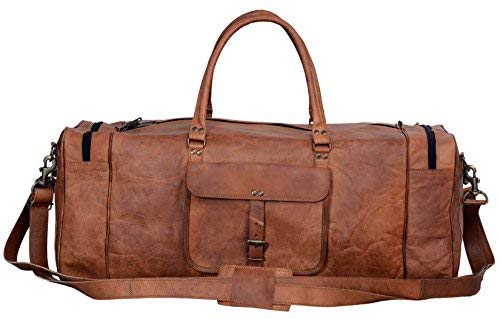 Leather Large 32 inch duffel bags for men holdall leather travel bag  overnight gym sports weekend bag