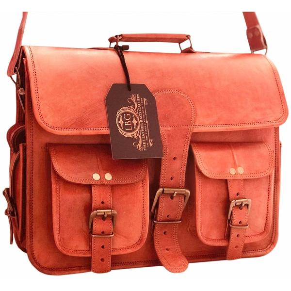 HANDMADE LEATHER BRIEFCASE SATCHEL FOR THE FASHIONISTA 15" | 16" | 18" - cuerobags