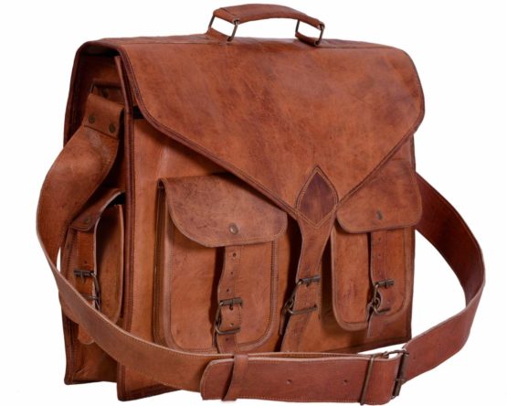 Cuero 18 Inch Rustic Vintage Leather Messenger Bag Laptop Bag Briefcase Satchel Bag - cuerobags