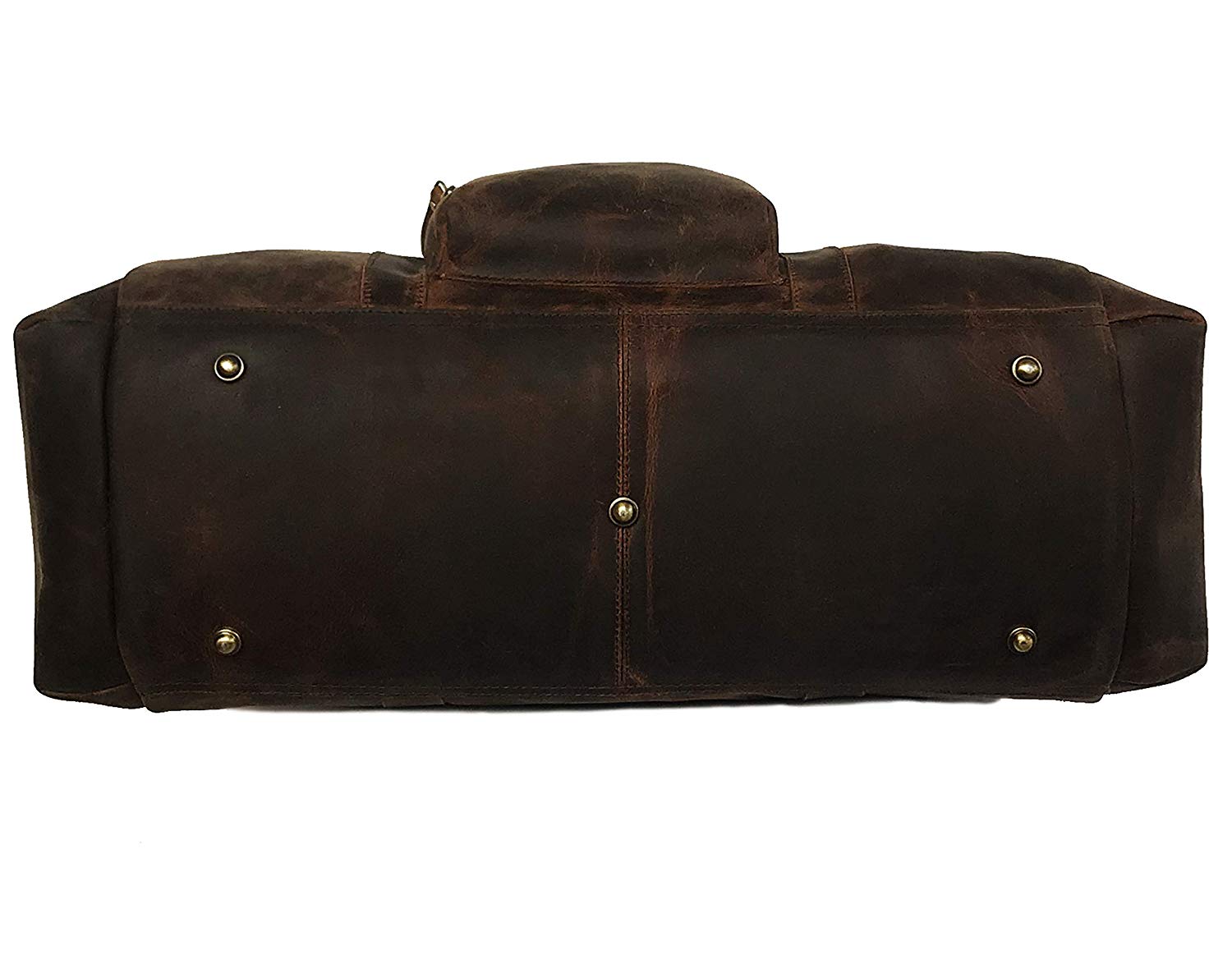 Genuine Leather Duffel | Travel Carry On Overnight Weekend Leather Bag | Sports Gym Duffel Holdall for Men and women (21" x 9" x 10.5" inches (Brown Color) - cuerobags