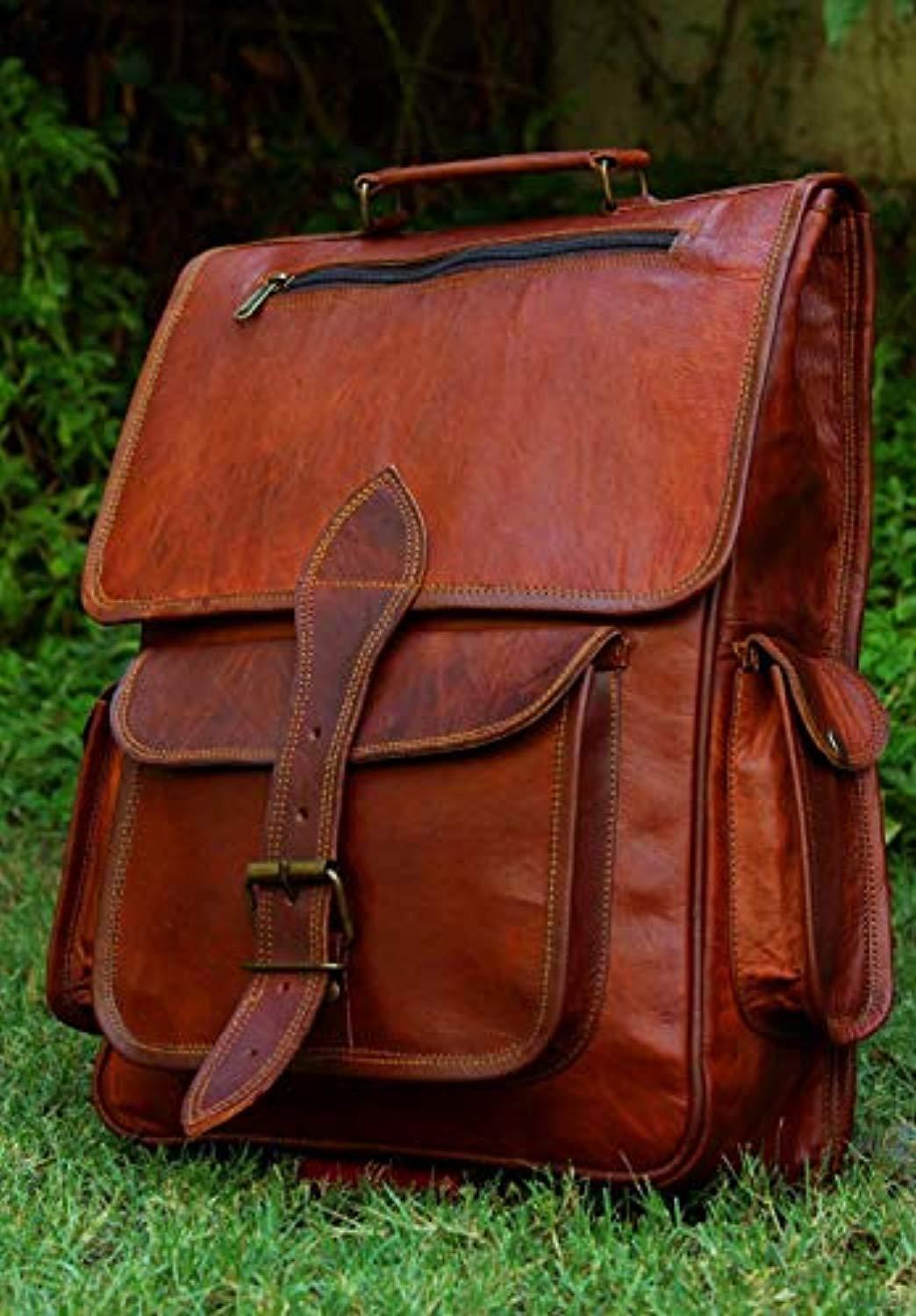 cool leather picnic backpack 16 Inch Genuine Leather Retro Rucksack Backpack Bag , Picnic Bag Trave