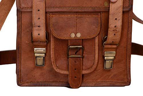 11 Inch Sturdy Leather Ipad Messenger Satchel Bag - cuerobags