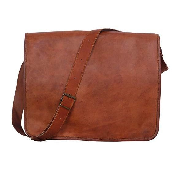  Handmade World Leather Messenger Bag - 16 Inch