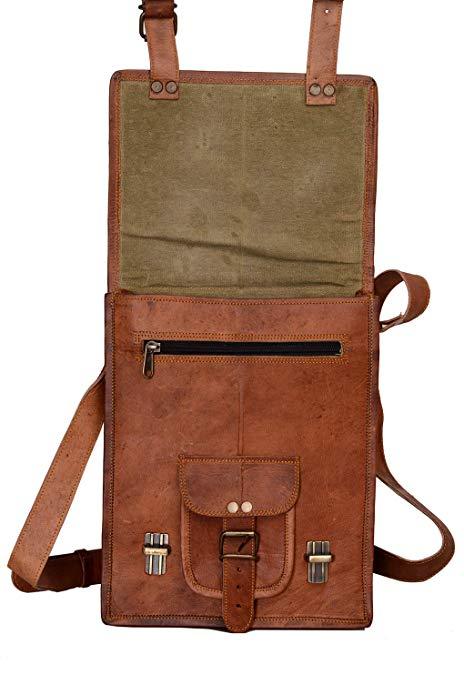 11 Inch Sturdy Leather Ipad Messenger Satchel Bag - cuerobags