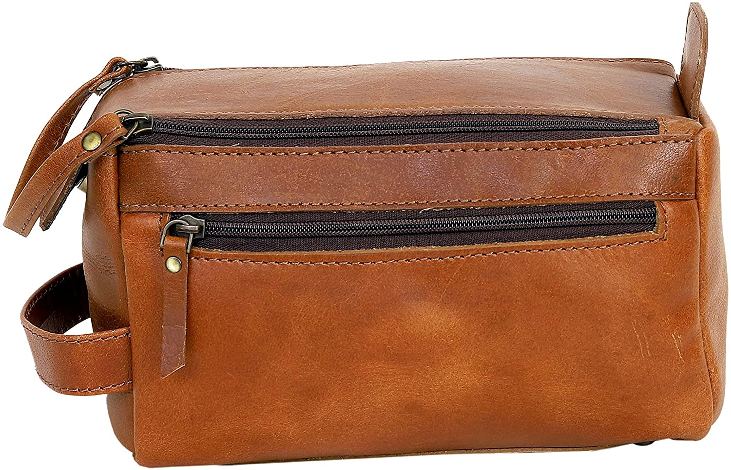 24" Large leather Travel Bag Duffel bag + Leather Toiletry Bag Travel Dopp Kit Made With High Class Buffalo Leather